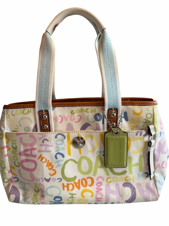 Coach Handbags - Coach Scribble Pastel Signature Satchel Multi Color